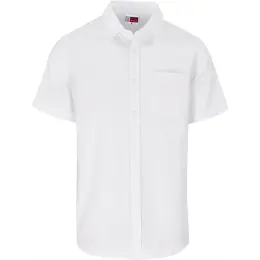 Mens Short Sleeve Oxford Shirt White Front